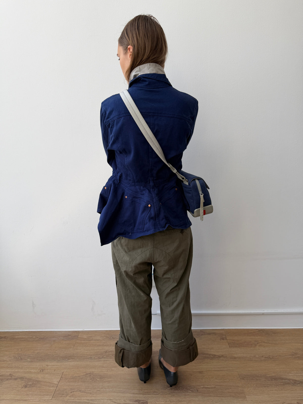 Jean Paul Gaultier Junior 90s Asymmetrical Denim Jacket | 44, Navy