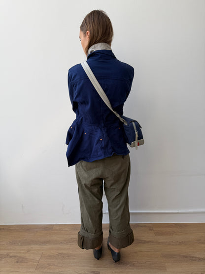 Jean Paul Gaultier Junior 90s Asymmetrical Denim Jacket | 44, Navy
