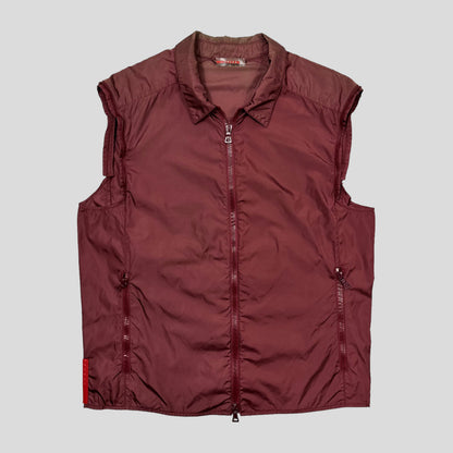 Prada Sport SS00 Modular Nylon Moto Jacket / Vest - M | Default Title, Burgundy