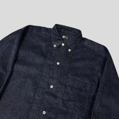 Issey Miyake 90’s Velour Velvet Baggy Corduroy Shirt - L | Default Title, Blue