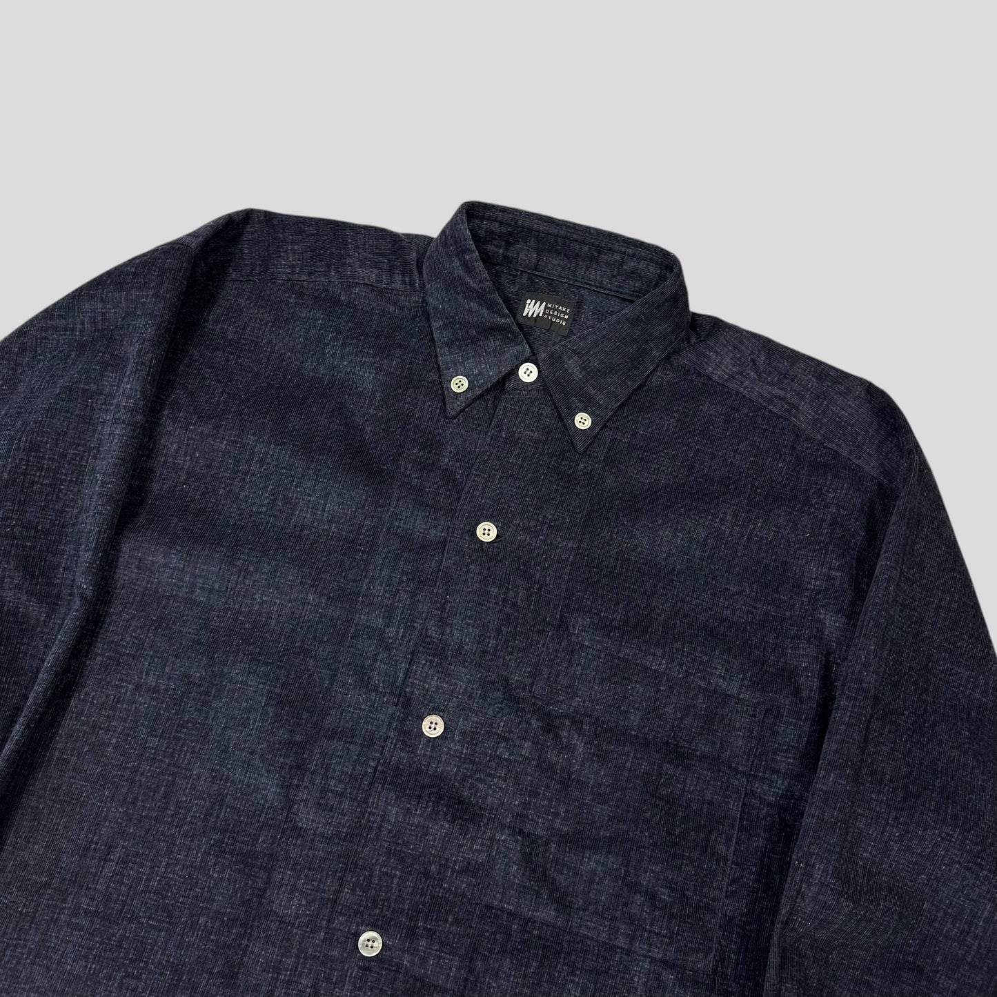 Issey Miyake 90’s Velour Velvet Baggy Corduroy Shirt - L | Default Title, Blue