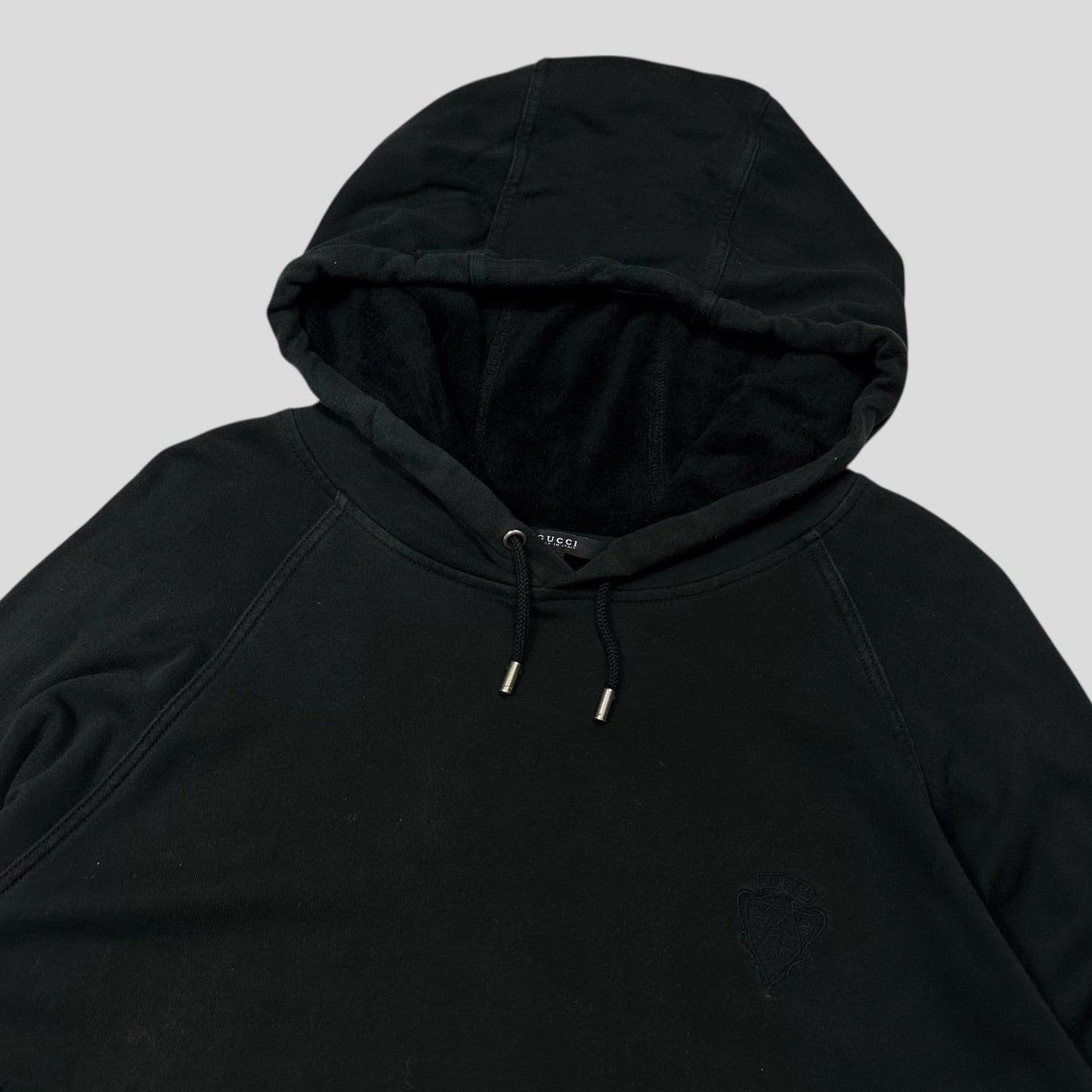 Gucci 2007 Crest Logo Web Stripe Teddy Cotton Hoodie - M