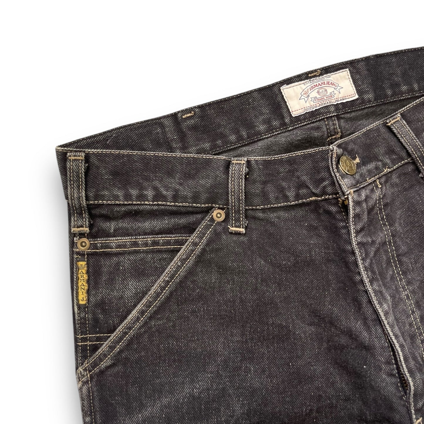 90's Armani Black Denim Carpenter Jeans (32) | Default Title, Black