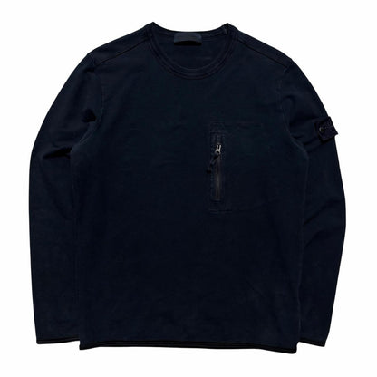 Stone Island Navy Ghost Pullover Crewneck | Large, Navy