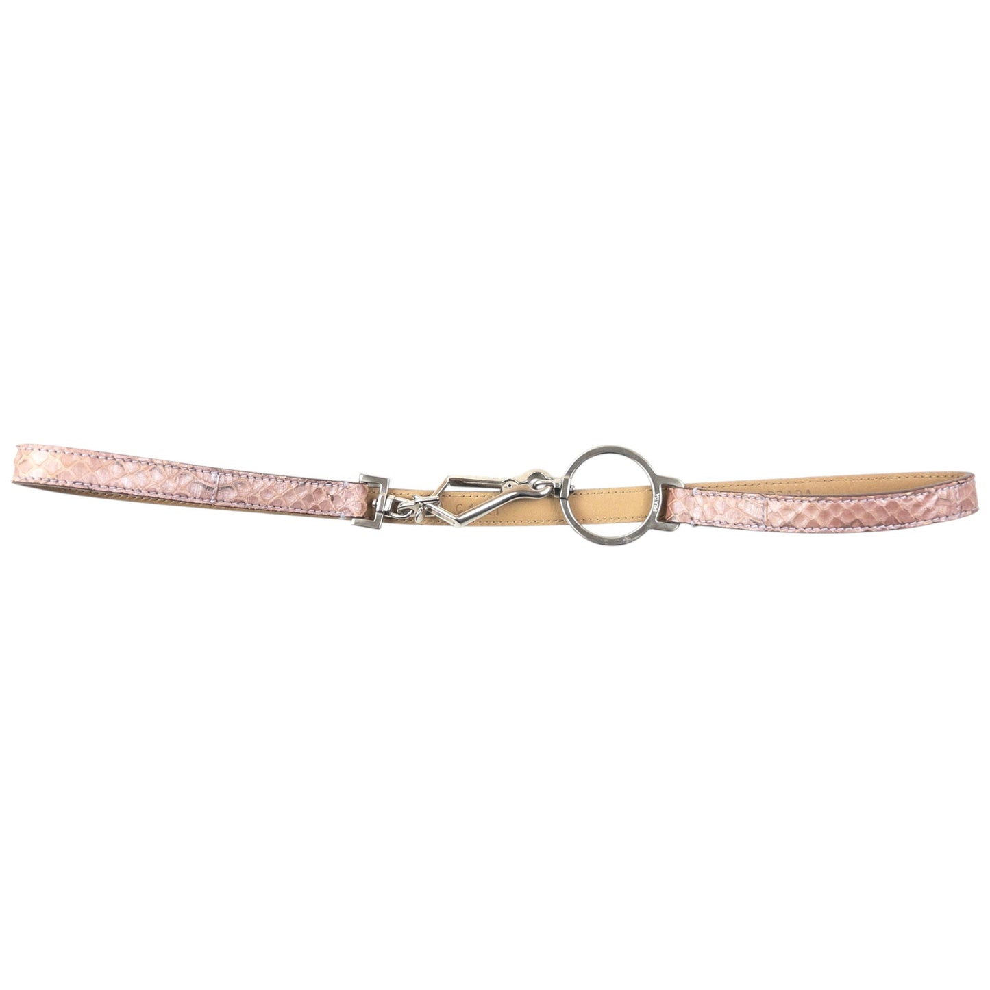 Vintage 2000s Prada Snakskin Leather Belt Womens Size W30 | O/S, Pink