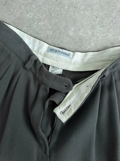Emporio Armani 1990s Wool Pleated Tailored Trousers - W25