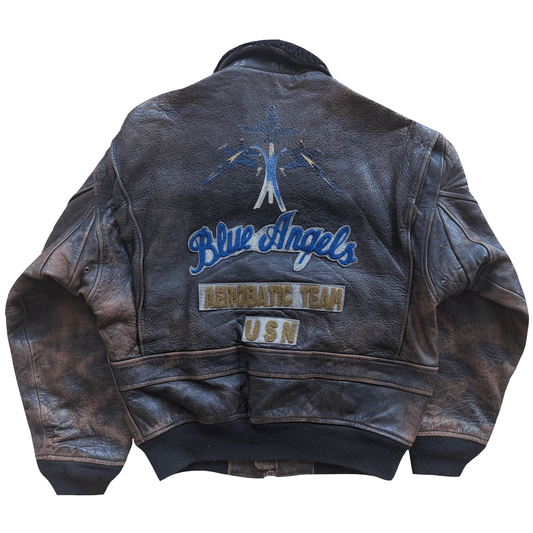 Avirex 1991 'Blue Angels' G-1 Leather Flight Jacket - S / M | S / M, Multicoloured