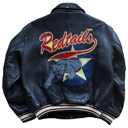 Avirex 'Red Tails' Leather Varsity Jacket - S