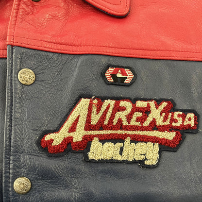 Avirex Hockey League Leather Varsity Jacket - M