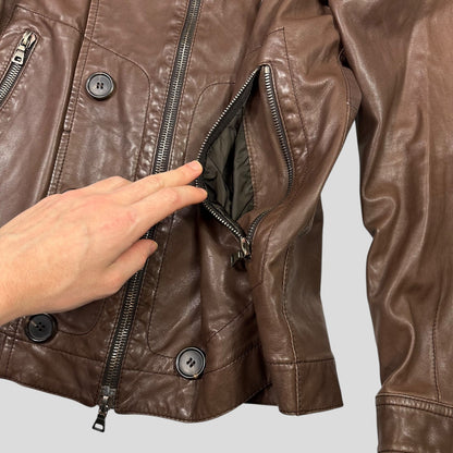 Prada Sport 00’s Brown Military Leather Modular Field Jacket - IT48 (S/M)