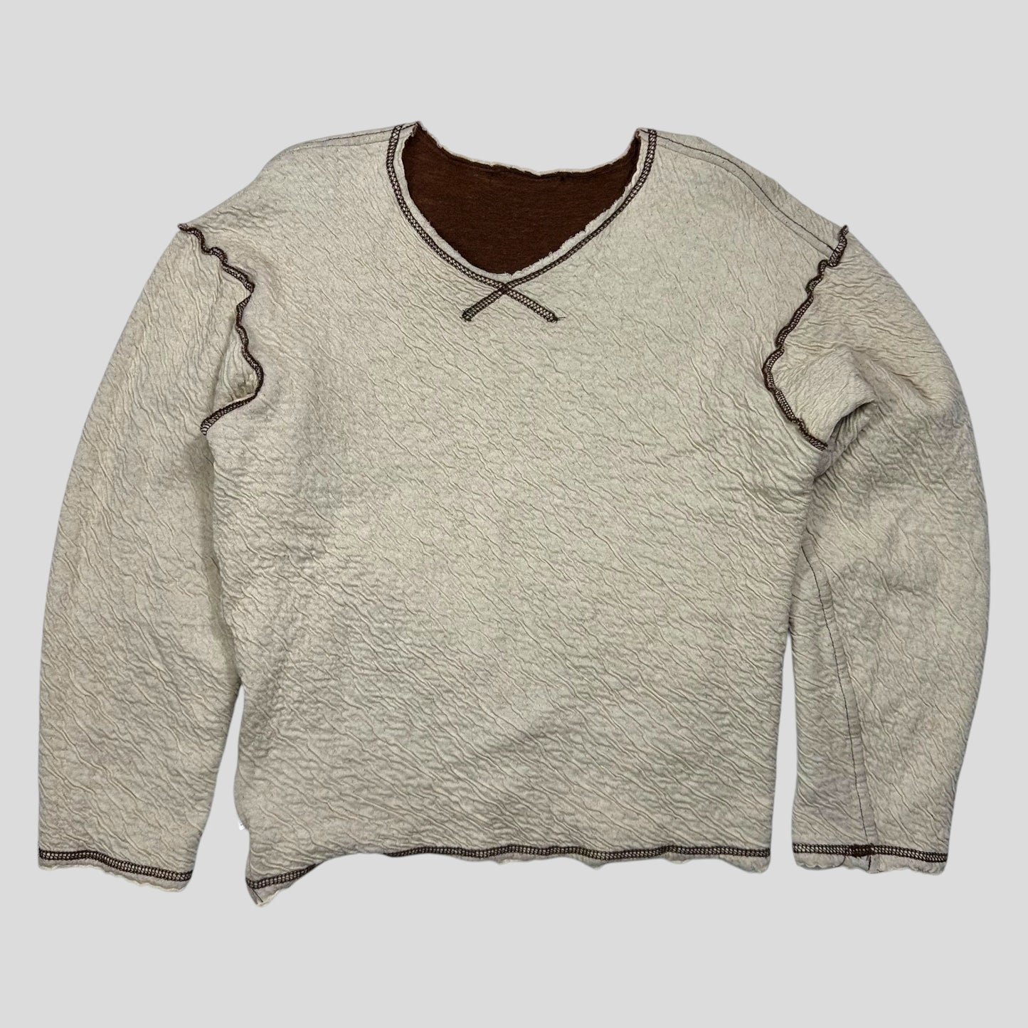 Comme Des Garçons 2003 Reversible Wool Textured Jumper - XS/S
