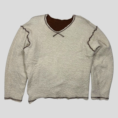 Comme Des Garçons 2003 Reversible Wool Textured Jumper - XS/S
