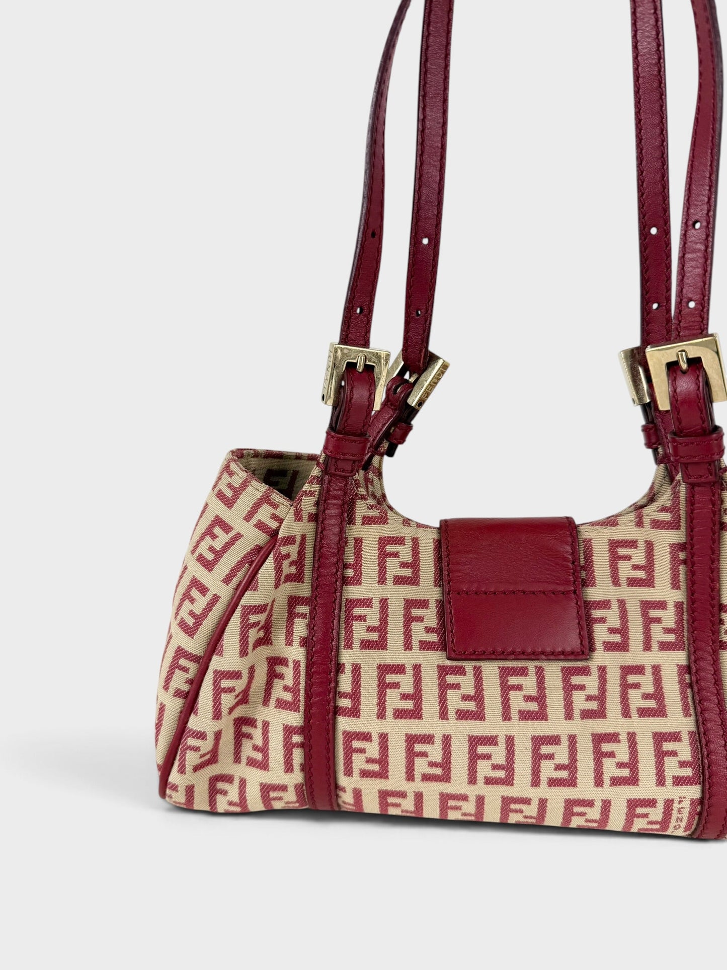 90s Fendi Zucca Red Mini Shoulder Bag | O/S, Multicoloured