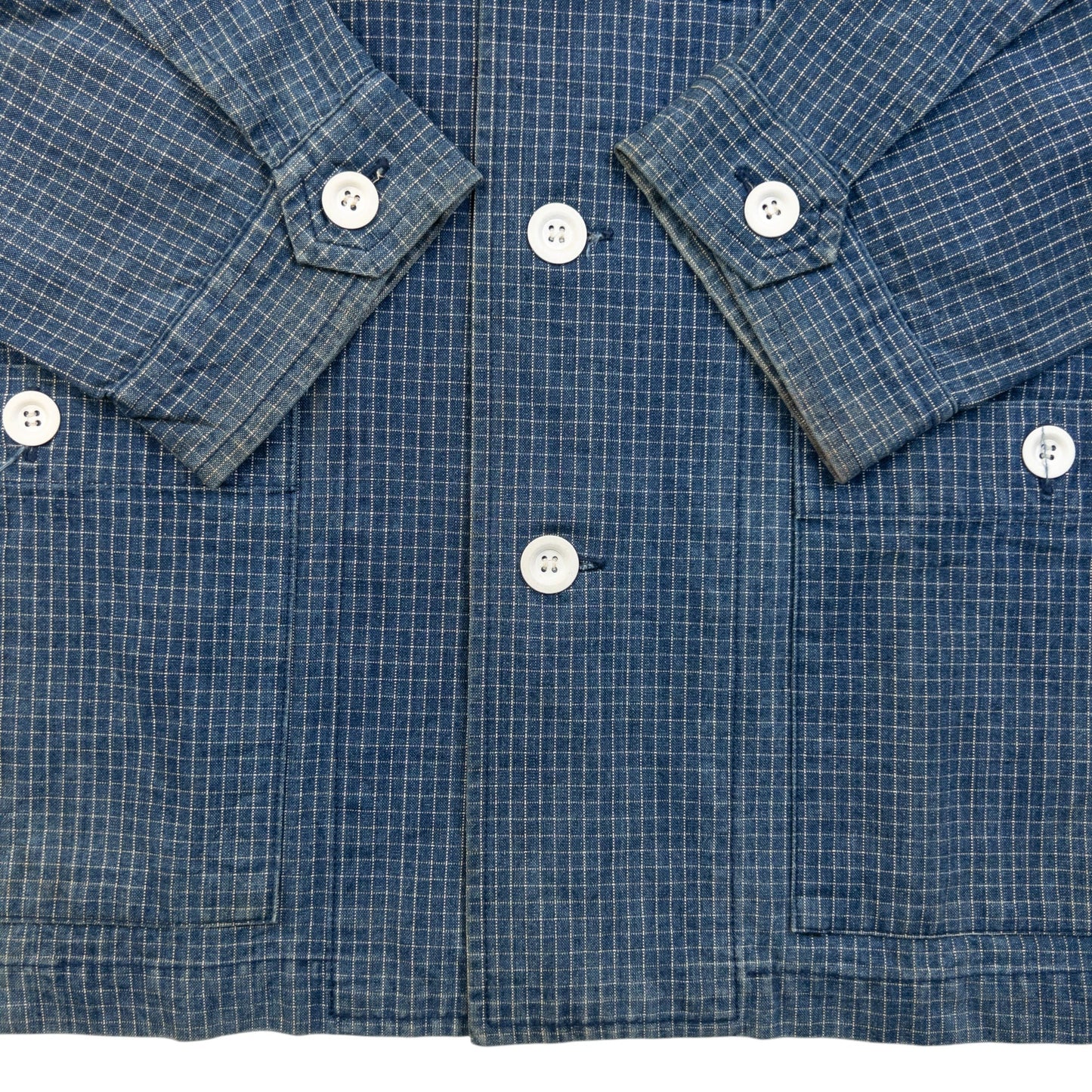 Vintage 90s Yohji Yamamoto Checkered Denim Jacket Size S | Small, Blue