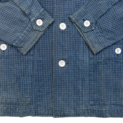 Vintage 90s Yohji Yamamoto Checkered Denim Jacket Size S | Small, Blue