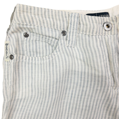 Vintage Armani Jeans Striped Linen Trousers Size W27
