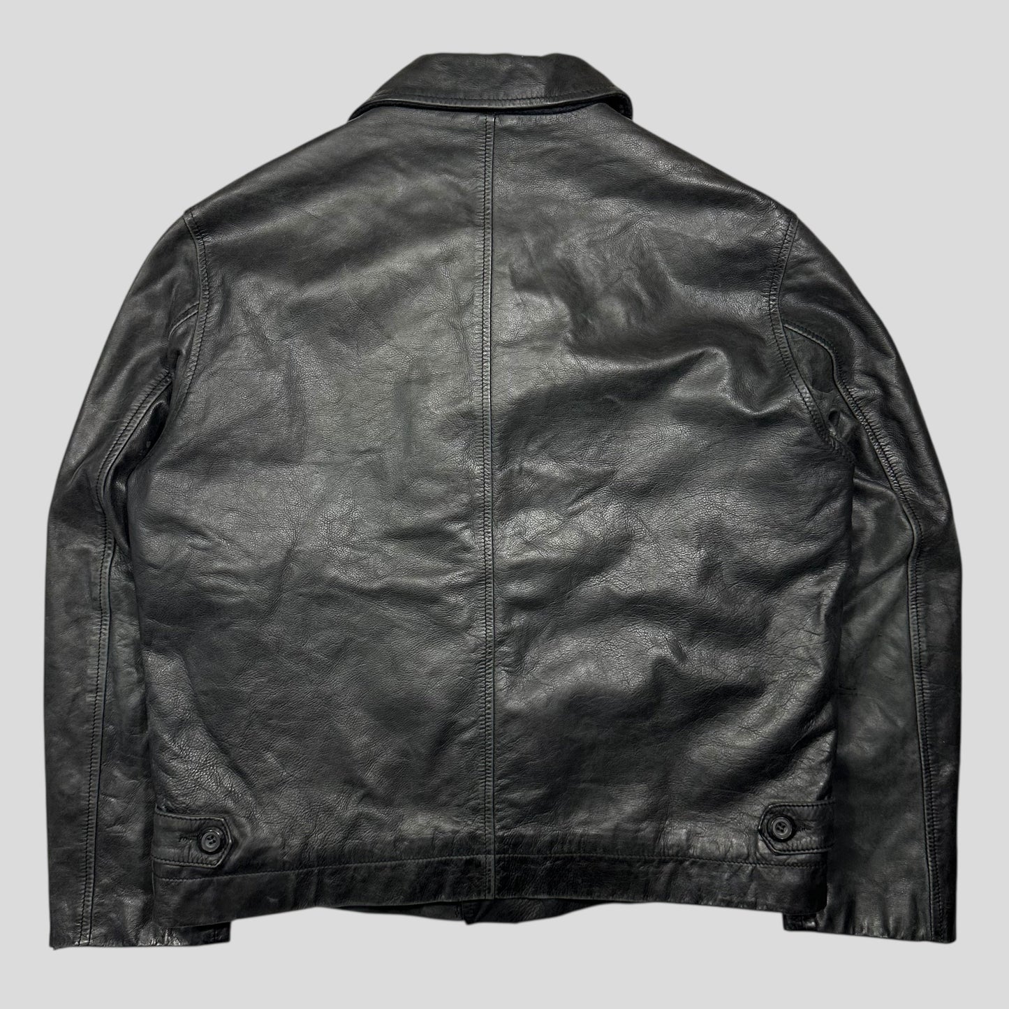 Iceberg 90’s Wool Lined Leather Harrington Work Jacket - L