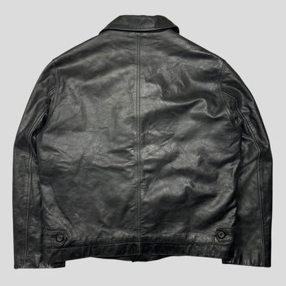 Iceberg 90’s Wool Lined Leather Harrington Work Jacket - L