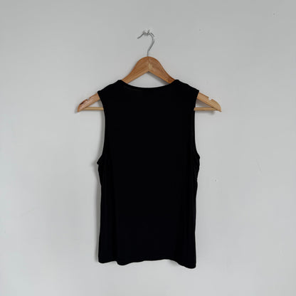 1990s armani jeans slit vest top | O/S, Tan