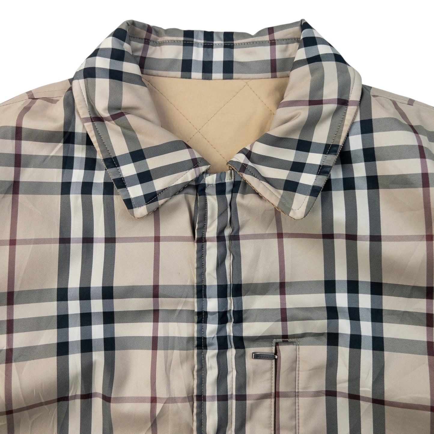 Vintage 2000s Burberry Nova Check Reversible Quilted Jacket Size S | Small, Beige, Nova Check