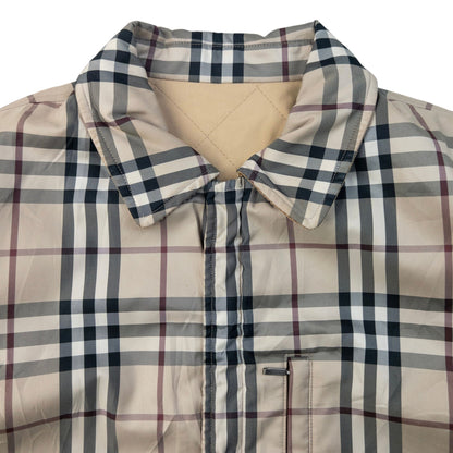 Vintage 2000s Burberry Nova Check Reversible Quilted Jacket Size S | Small, Beige, Nova Check