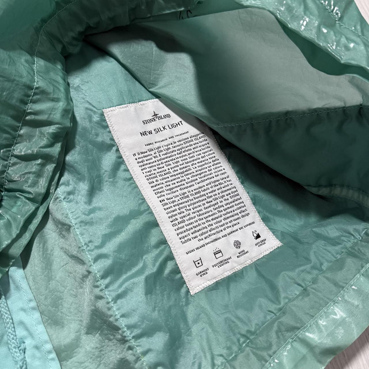 Stone Island Supreme Glazed New Silk Jacket | Large, Green