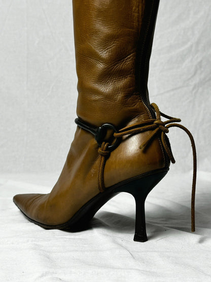 GUCCI STILETTO HEEL BOOTS | DEFAULT TITLE, Brown