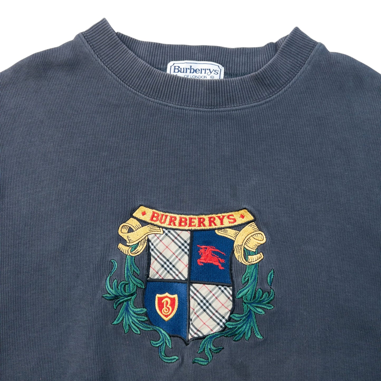 Vintage 90s Burberry Embroidered Sweatshirt Size XS | XS, Grey