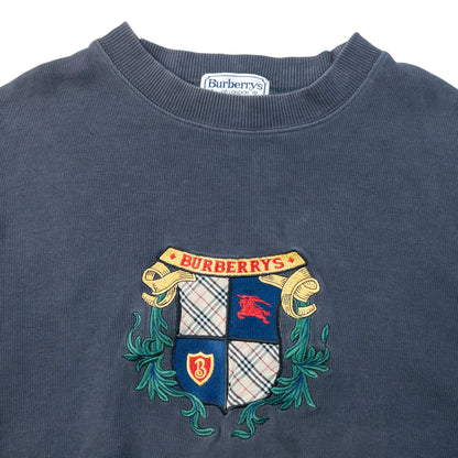 Vintage 90s Burberry Embroidered Sweatshirt Size XS | XS, Grey