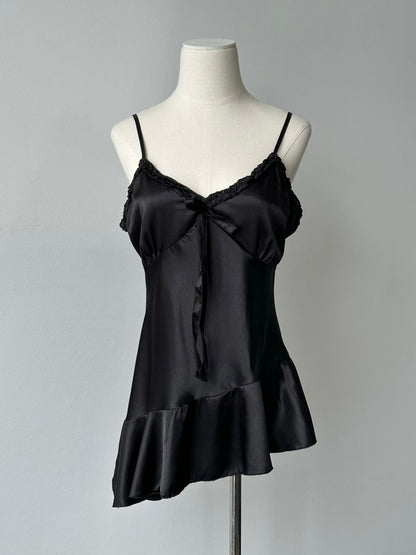 Vintage 1990s Silk Asymmetric Cami Top - M-L