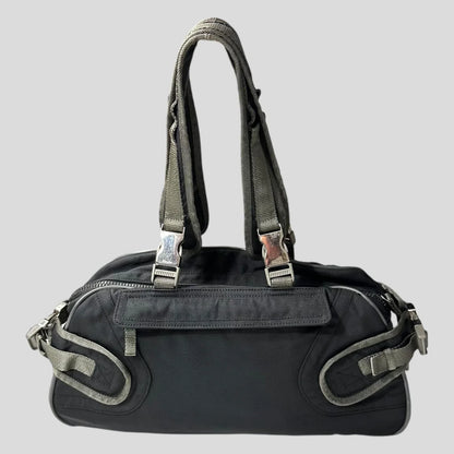 Prada Sport 00’s Lightning Strap Bondage Metal Buckle Mesh + Nylon Bag