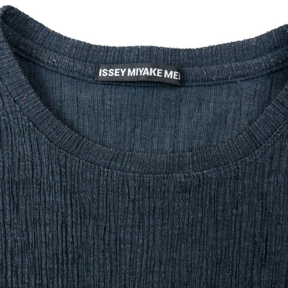 Vintage 2000s Issey Miyake MEN Crinkle T Shirt Size S | Small, Grey