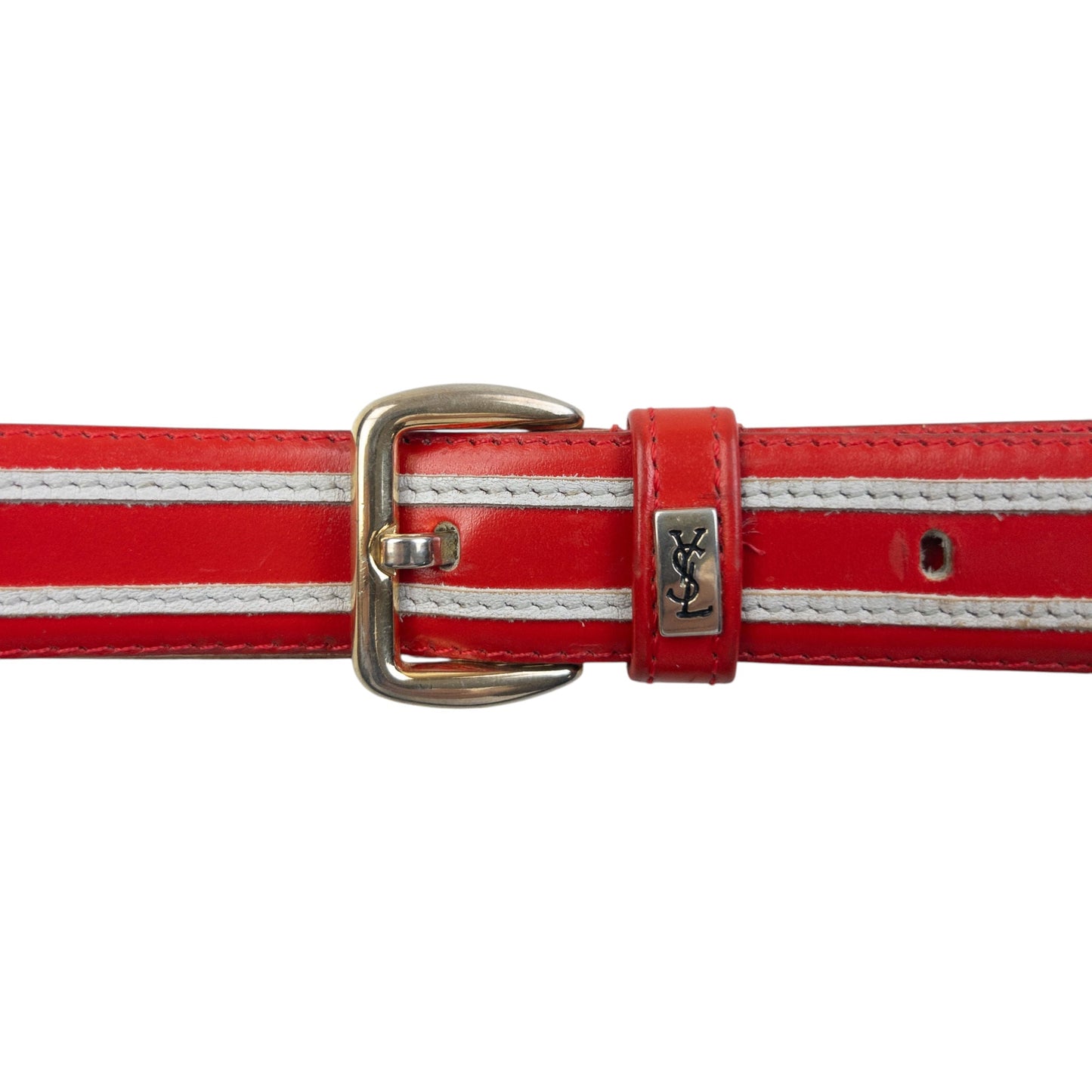 Vintage 80s YSL Yves Saint Laurent Leather Belt Size L | O/S, Red