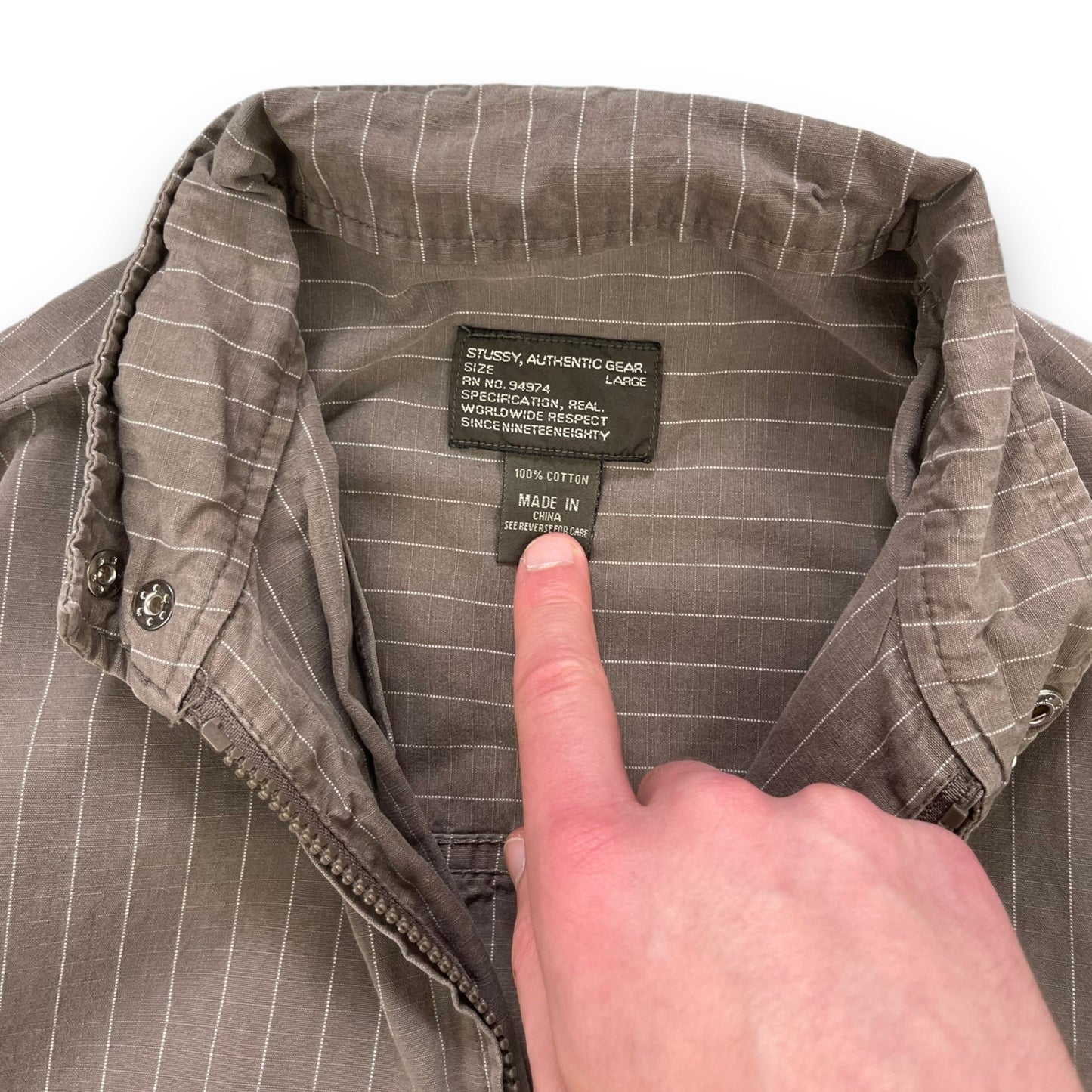 2000's Stussy Pinstripe Work Jacket (L) | Default Title, Multicoloured