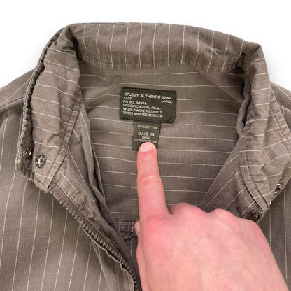 2000's Stussy Pinstripe Work Jacket (L) | Default Title, Multicoloured
