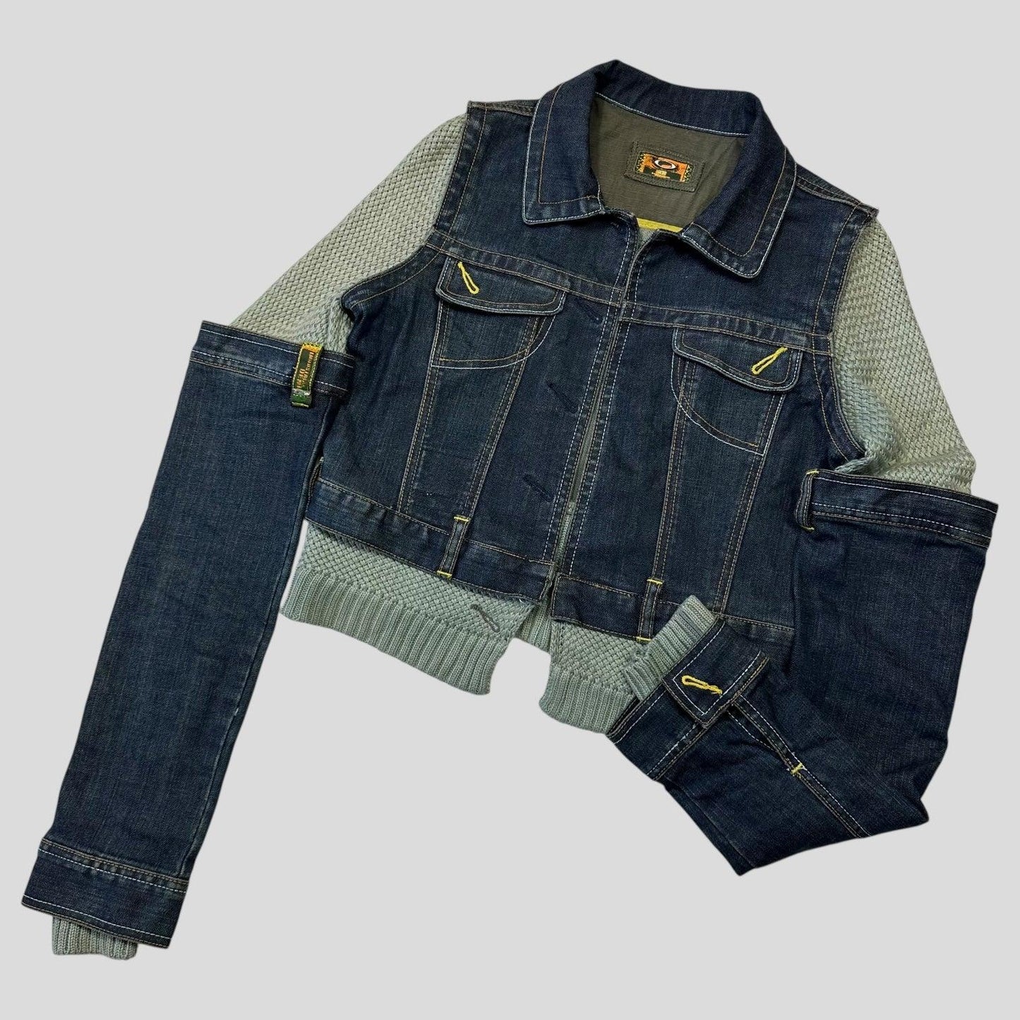 Oakley X Metal Industries 00’s Denim Knit Panelled SAMPLE Jacket - S