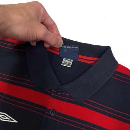 Umbro England 2004 Polo Shirt In Navy & Red ( M ) - Known Source