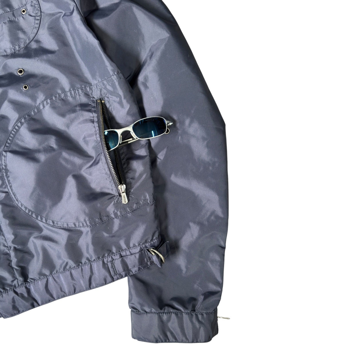 Moschino 00’s Cropped Ventilated Jacket M | Medium, Glossy Navy