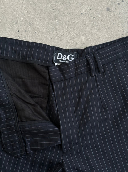 Dolce & Gabbana D&G Pure Wool Mid-Low Rise Stripe Trousers - W32