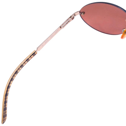 Vintage 2000s Burberry Nova Check Rimless Sunglasses | O/S, Gold