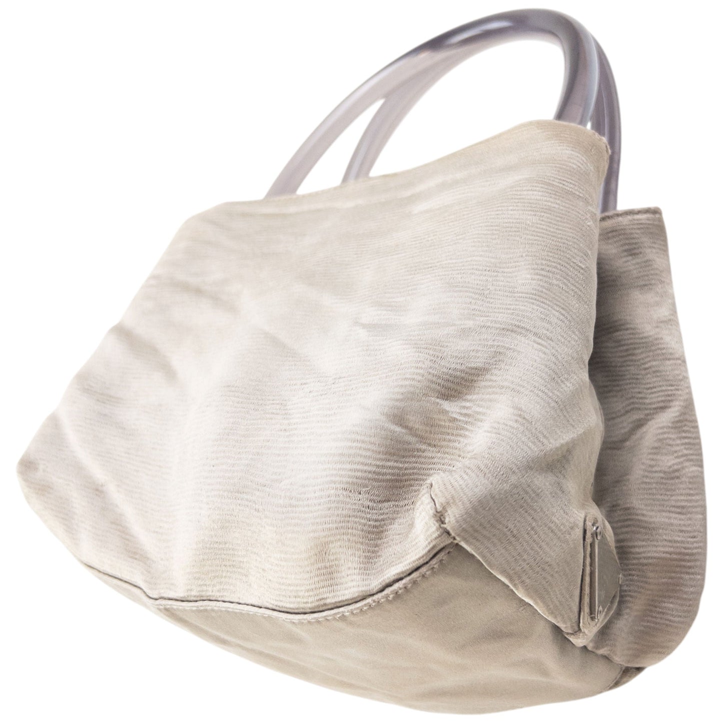 Vintage 2000s Prada Clear Handle Handbag | O/S, Grey