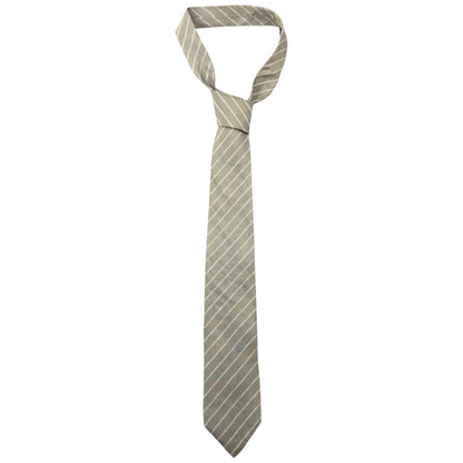 Vintage 90s Issey Miyake Striped Silk Tie | O/S, Grey