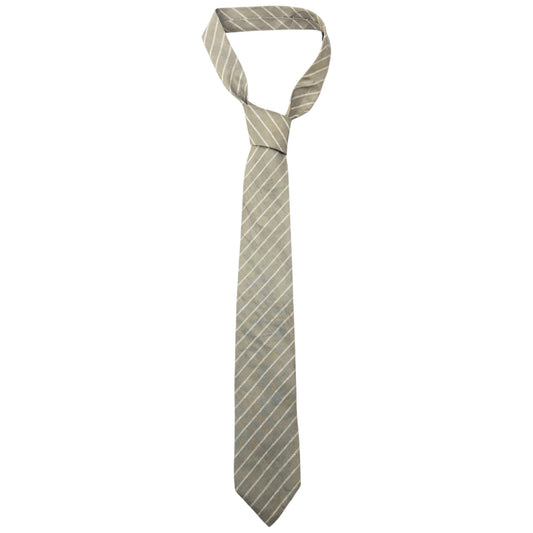 Vintage 90s Issey Miyake Striped Silk Tie | O/S, Grey
