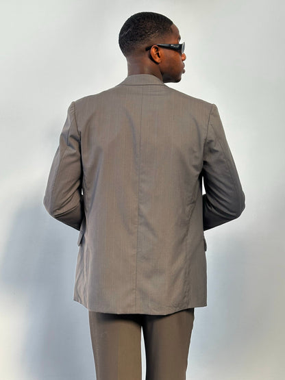 Yves Saint Laurent 1990s pure wool double-breasted blazer, size 40R, in classic tailored style with notch lapels and structured fit.