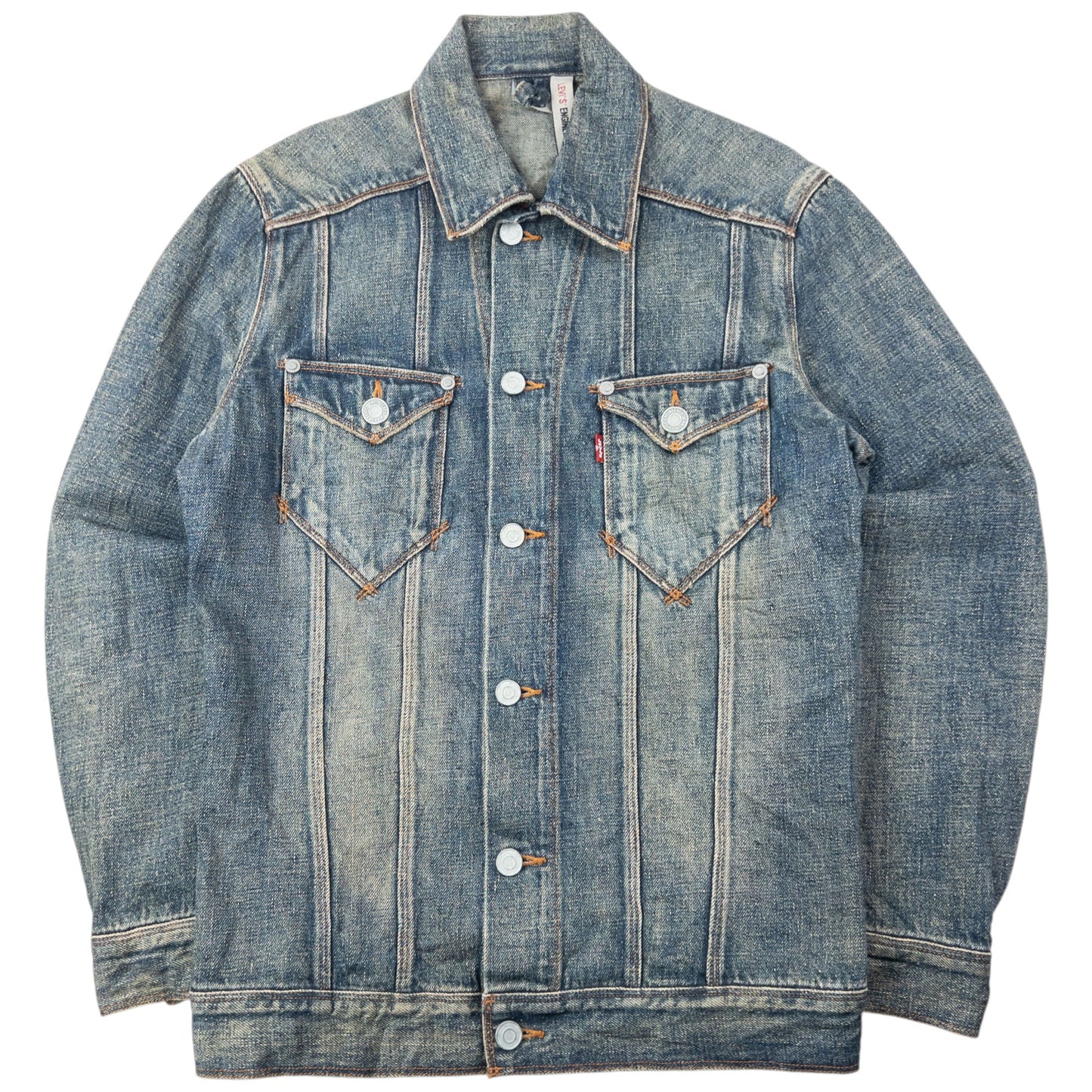 Vintage 2000s Levi's Button Up Denim Jacket Size S | Small, Beige