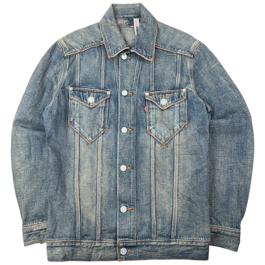 Vintage 2000s Levi's Button Up Denim Jacket Size S | Small, Beige
