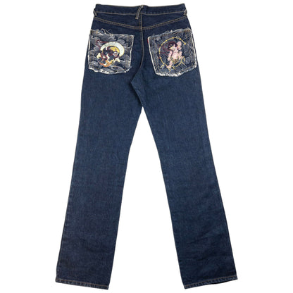Vintage Japanese Denim Fantasy Embroidered Jeans Size W30