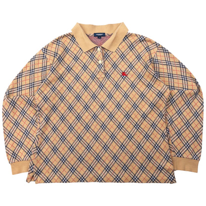 Vintage Burberry Nova Check Polo Jumper Womens Size M