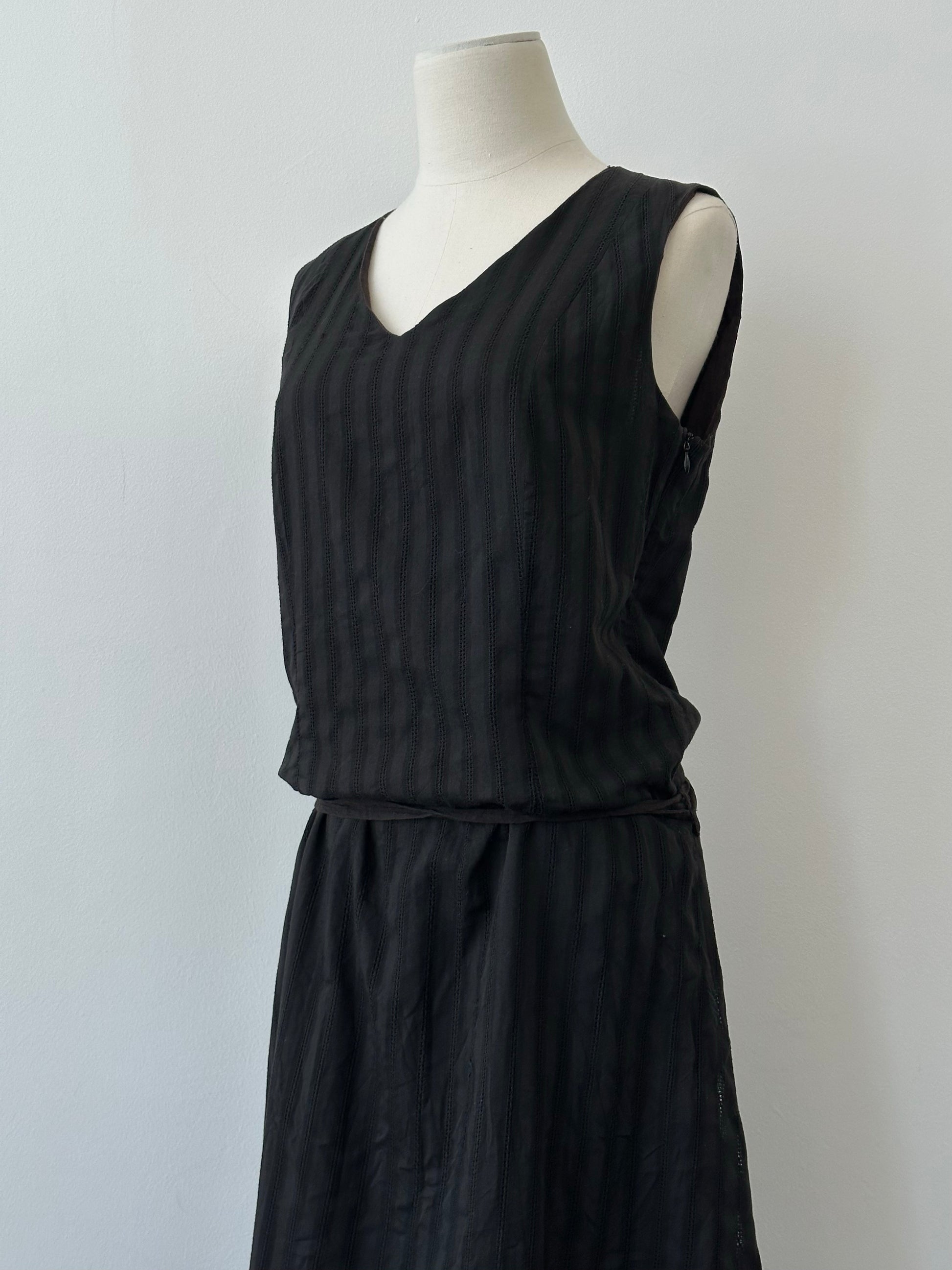 Vintage 1990s Asymmetric Tie Belt Floor Length Dress - M