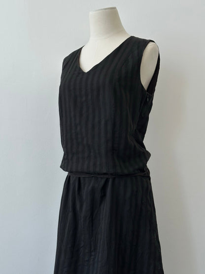 Vintage 1990s Asymmetric Tie Belt Floor Length Dress - M